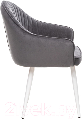 Стул Импэкс Leset Вайд с подлокотниками (белый/велюр графит)