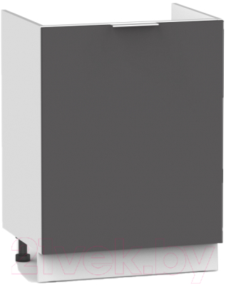 Шкаф под мойку Интермебель Микс Топ ШСРМ 850-2-600 без столешницы (графит серый) - фото