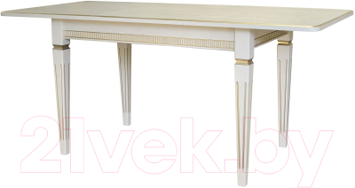 Обеденный стол Мебелик Васко В 86Н (слоновая кость/золото)