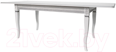 Обеденный стол Мебелик Фидея 3 (белый/серебристый) - фото