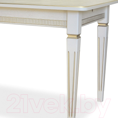 Обеденный стол Мебелик Васко В 87Н (слоновая кость/золото)