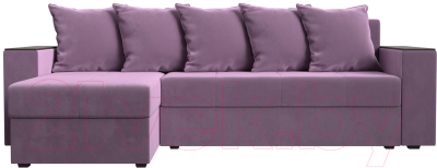Диван угловой Лига Диванов Дубай лайт левый (микровельвет сиреневый)