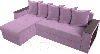 Диван угловой Лига Диванов Дубай лайт левый (микровельвет сиреневый)