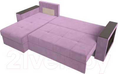 Диван угловой Лига Диванов Дубай лайт левый (микровельвет сиреневый)