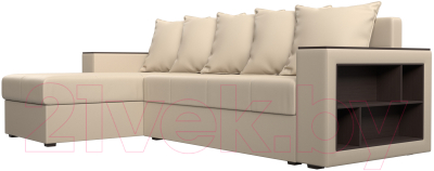 Диван угловой Лига Диванов Дубай лайт левый (экокожа бежевый)