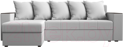 Диван угловой Лига Диванов Дубай лайт левый (экокожа белый)