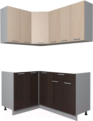 Кухонный гарнитур Интерлиния Мила Лайт 1.2x1.5 без столешницы - фото