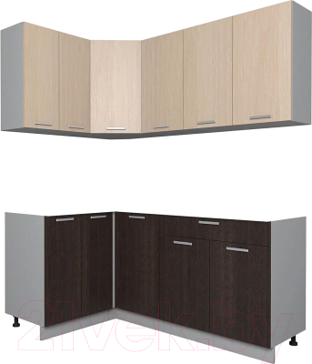 Кухонный гарнитур Интерлиния Мила Лайт 1.2x1.8 без столешницы - фото