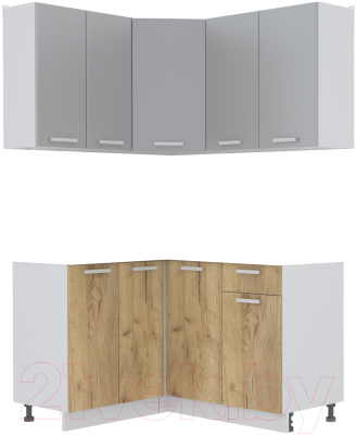 Кухонный гарнитур Интерлиния Мила Лайт 1.2x1.4 без столешницы - фото