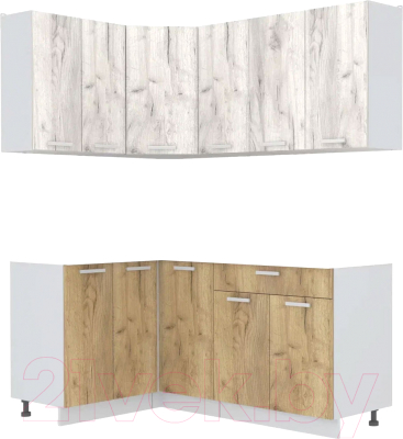 Кухонный гарнитур Интерлиния Мила Лайт 1.2x1.8 без столешницы - фото