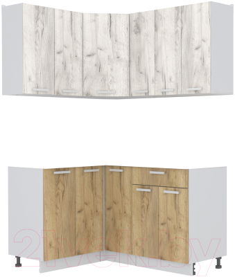 Кухонный гарнитур Интерлиния Мила Лайт 1.2x1.5 без столешницы - фото