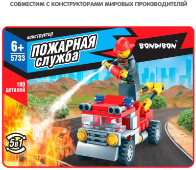 Конструктор Bondibon Пожарная Служба Машина / ВВ5733
