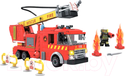 Конструктор Bondibon Пожарная Служба. Пожарная машина / ВВ5706 (364эл) - фото