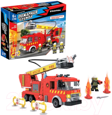 Конструктор Bondibon Пожарная Служба. Пожарная машина / ВВ5706 (364эл)