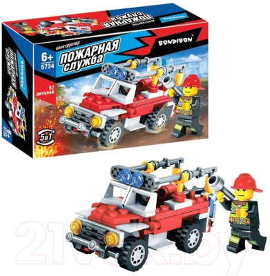 Конструктор Bondibon Пожарная служба Пожарная машина / ВВ5734 (97эл)