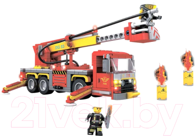 Конструктор Bondibon Пожарная Служба Пожарная машина / ВВ5705 (349эл) - фото