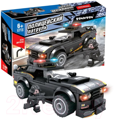 Конструктор Bondibon Полицейский патруль Машина / ВВ5713 (274эл) - фото