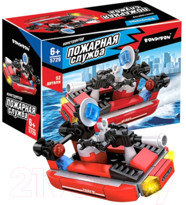 Конструктор Bondibon Пожарная Служба Катер / ВВ5729 (52эл)