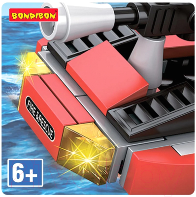 Конструктор Bondibon Пожарная Служба Катер / ВВ5729 (52эл)