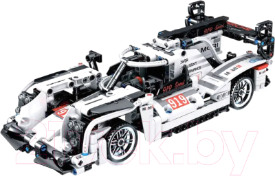 Конструктор инерционный Bondibon Гоночная машина / ВВ5683 (489эл, белый) - фото