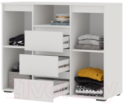 Тумба Стендмебель Хелен КМ 01 1202 (белый/белый)