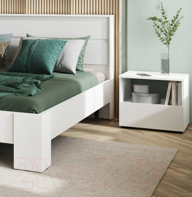 Прикроватная тумба Стендмебель Хелен ТБ 01 (белый/белый)