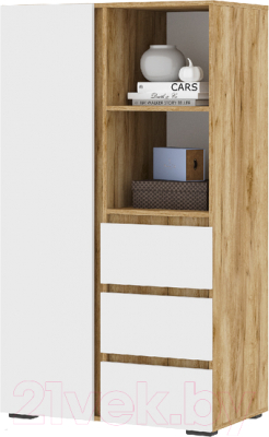 Шкаф Стендмебель Хелен ШК 03 (белый/дуб крафт золотой) - фото
