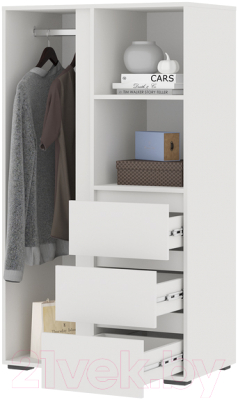 Шкаф Стендмебель Хелен ШК 03 (белый/белый)