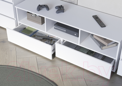 Тумба Стендмебель Хелен ТВ ТБ 02 (белый/белый)