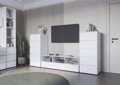 Тумба Стендмебель Хелен ТВ ТБ 02 (белый/белый)