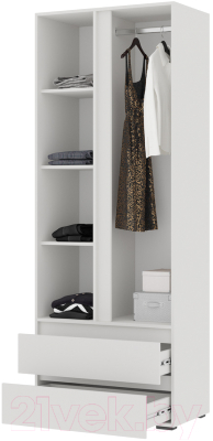 Шкаф Стендмебель Хелен ШК 01 2-х створчатый (белый/белый)