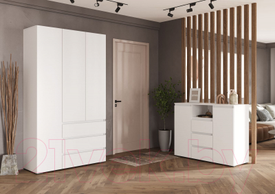 Шкаф Стендмебель Хелен ШК 01 2-х створчатый (белый/белый)