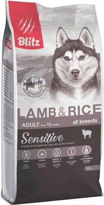 Сухой корм для собак Blitz Pets Sensitive Adult Lamb & Rice / 4204 - фото