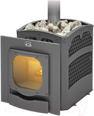 Печь-каменка Теплодар Былина-Сетка-18Ч Панорама 1.2 (без двери, 16/обрамления) - фото