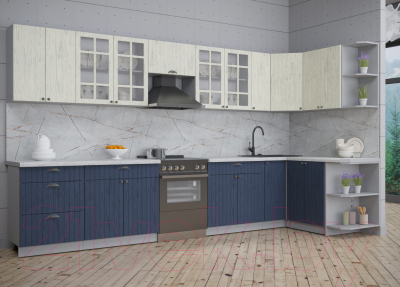 Готовая кухня Интерлиния Берес 1.5x3.7 правая