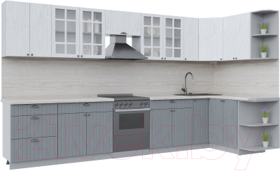 Готовая кухня Интерлиния Берес 1.5x3.7 правая - фото