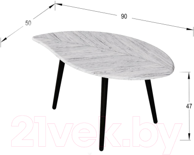 Журнальный столик Калифорния мебель Берли 12мм (дуб грей)