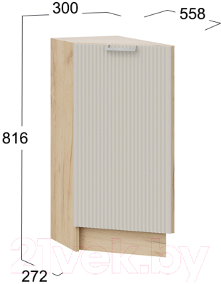 Шкаф-стол кухонный ТриЯ Кимберли 1Н3Т (дуб крафт золотой/крем)