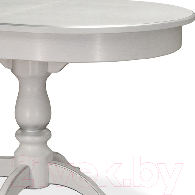 Обеденный стол Мебелик Тарун 4 (белый/серебристый)