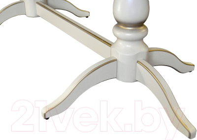 Обеденный стол Мебелик Тарун 5 (слоновая кость/золото)