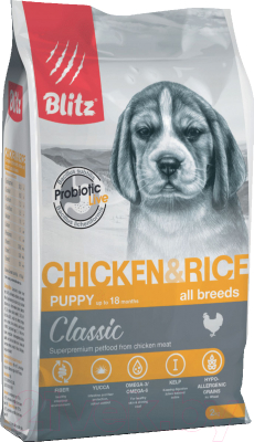 Сухой корм для собак Blitz Pets Classic Puppy Chicken&Rice / 4150 - фото