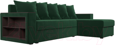 Диван угловой Лига Диванов Дубай лайт правый / 114150 (велюр зеленый)