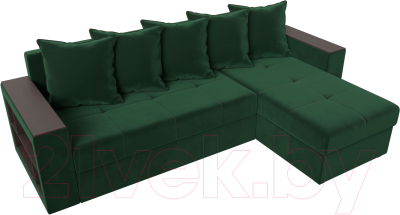 Диван угловой Лига Диванов Дубай лайт правый / 114150 (велюр зеленый)