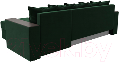 Диван угловой Лига Диванов Дубай лайт правый / 114150 (велюр зеленый)