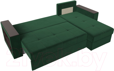 Диван угловой Лига Диванов Дубай лайт правый / 114150 (велюр зеленый)