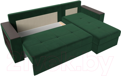 Диван угловой Лига Диванов Дубай лайт правый / 114150 (велюр зеленый)