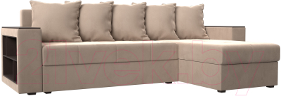 Диван угловой Лига Диванов Дубай лайт правый / 114151 (велюр бежевый) - фото