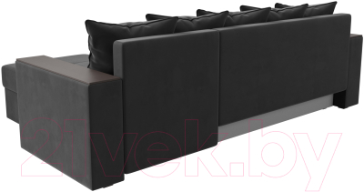 Диван угловой Лига Диванов Дубай лайт правый / 114152 (велюр серый)