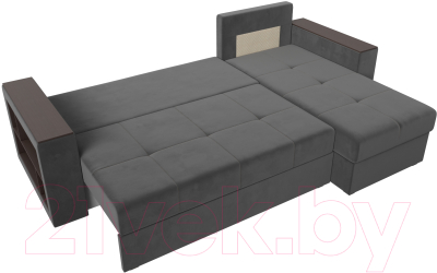 Диван угловой Лига Диванов Дубай лайт правый / 114152 (велюр серый)