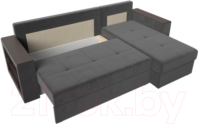 Диван угловой Лига Диванов Дубай лайт правый / 114152 (велюр серый)